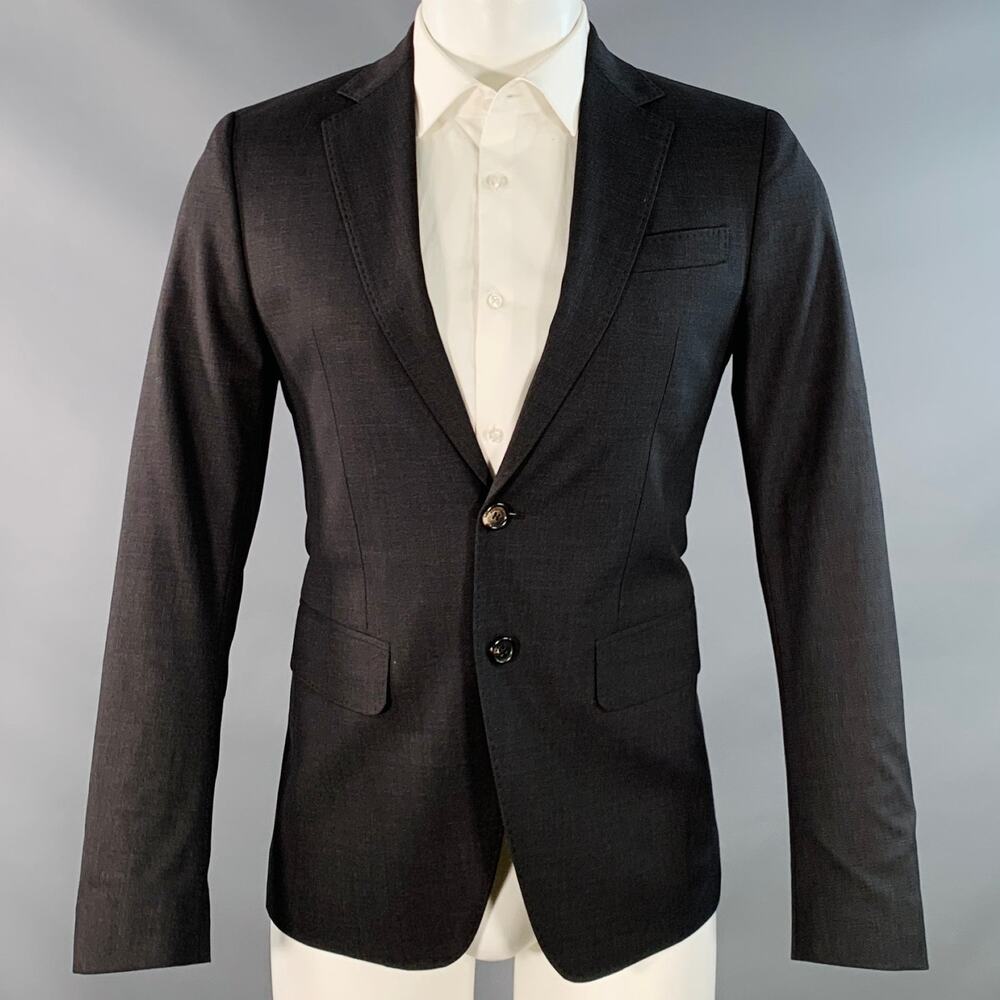 DSQUARED2 MANCHESTER Size 38 Charcoal Wool Blend Notch Lapel Sport Coat